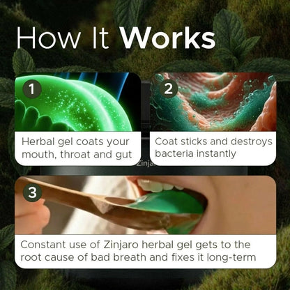 Herbal gel food supplement for bad breath